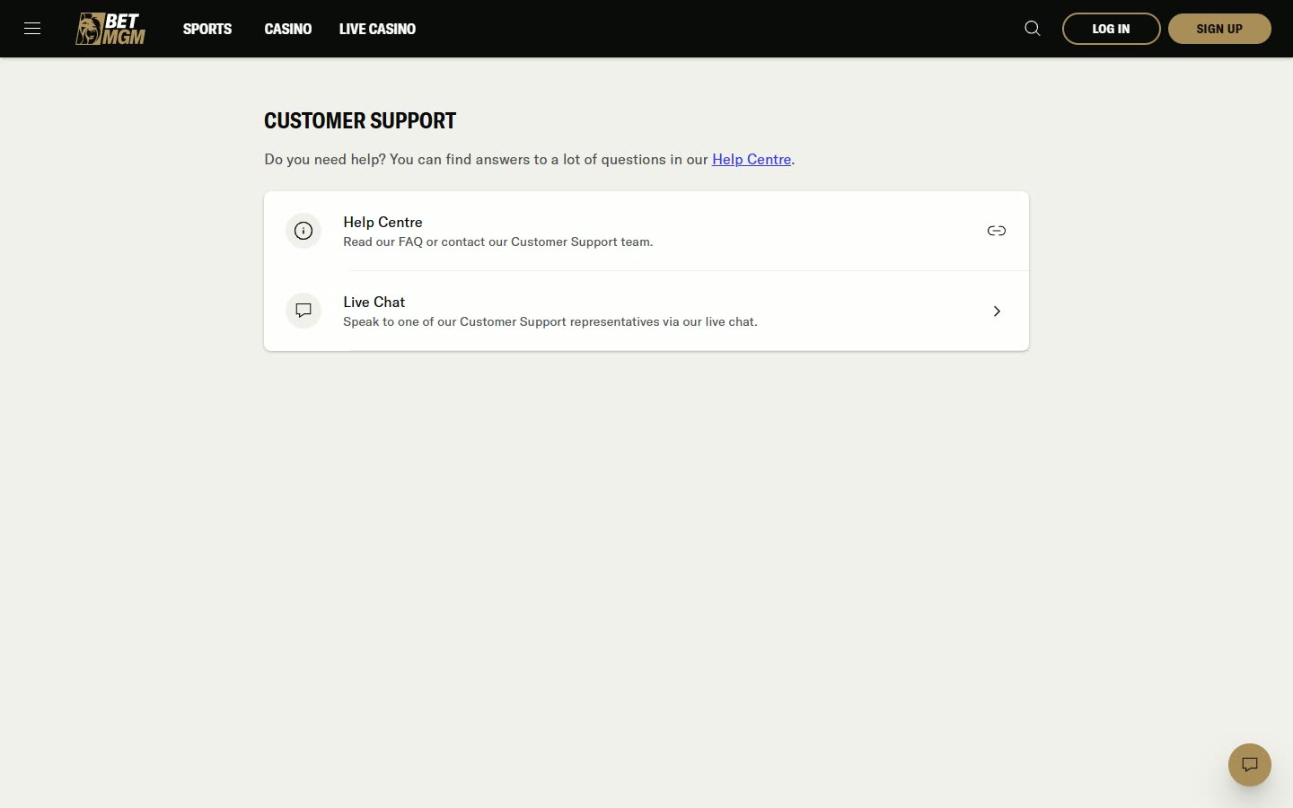 BetMGM UK Payments and help as served to a logged-out desktop visitor on 2026-09-25; unaltered screenshot