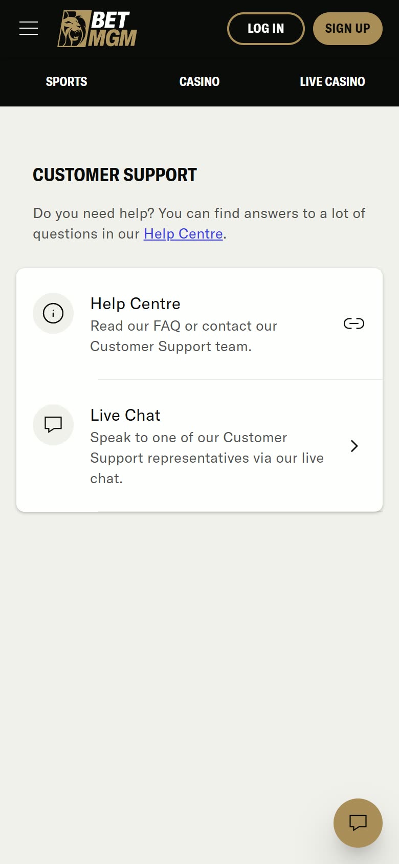 BetMGM UK Payments and help as served to a logged-out mobile visitor on 2026-09-25; unaltered screenshot