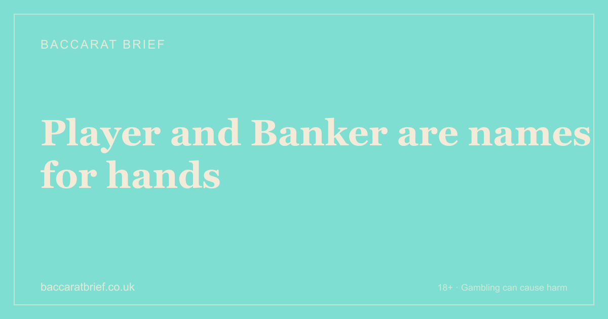 Title card reading “Player and Banker are names for hands”